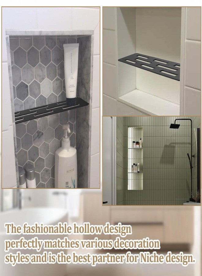 Hezaosth Rectangular Shelf for 12 Inch Tile Prefabricated Niches, Shower Niche Shelf with Powder Coated 316 Stainless Steel Finish, Fits 1/8 inch Grout Lines Shower Niche Insert - Image 5