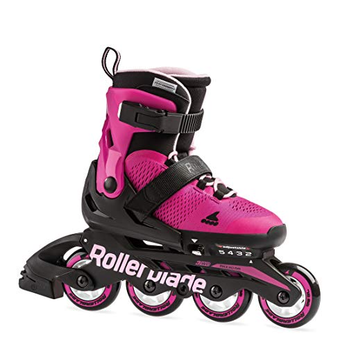 Rollerblade Microblade Girls Adjustable Fitness Inline Skate Pink and Bubble Gum Junior Youth Performance Inline Skates YouthPinkBubble Gum Size Kids 5 8