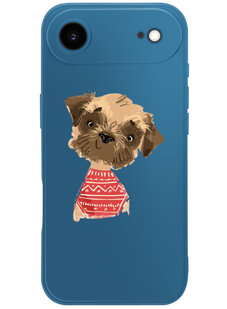 Theodor Protective Slim Fit Case Liquid Silicone Cover with Full Body Protection Anti-Scratch Shockproof Case For Apple iPhone 17 Air (Blue) Dog - Image 1