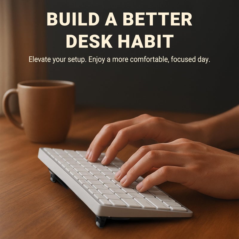 GPG2 حامل لوحة مفاتيح GPG2 ESC القابل للطي للمكتب، رافع مدمج قابل للإمالة مع 3 زوايا قابلة للتعديل للكتابة المريحة، متوافق مع لوحة المفاتيح السحرية ونماذج الظهر المسطح - Image 5