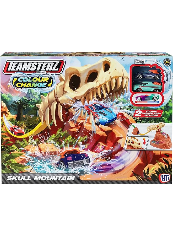 تيم ستيرز مجموعة لعب جمجمة ماونتن متغيرة الألوان مع سيارتين