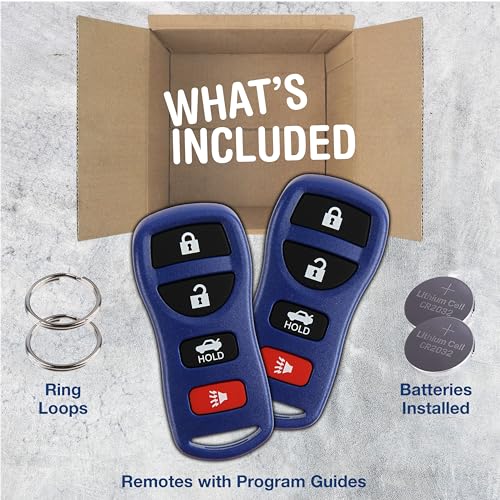 KeylessOption 2X KeylessOption Key Fob for 2002 2003 2004 2005 2006 2007 2008 2009 2010 2011 2012 2013 2014 2015 2016 2017 Nissan Altima Maxima Infiniti Remote, 4-Button KBRASTU15, Programming Guide Included - Image 2