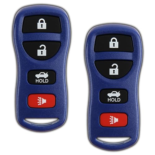 KeylessOption 2X KeylessOption Key Fob for 2002 2003 2004 2005 2006 2007 2008 2009 2010 2011 2012 2013 2014 2015 2016 2017 Nissan Altima Maxima Infiniti Remote, 4-Button KBRASTU15, Programming Guide Included - Image 1