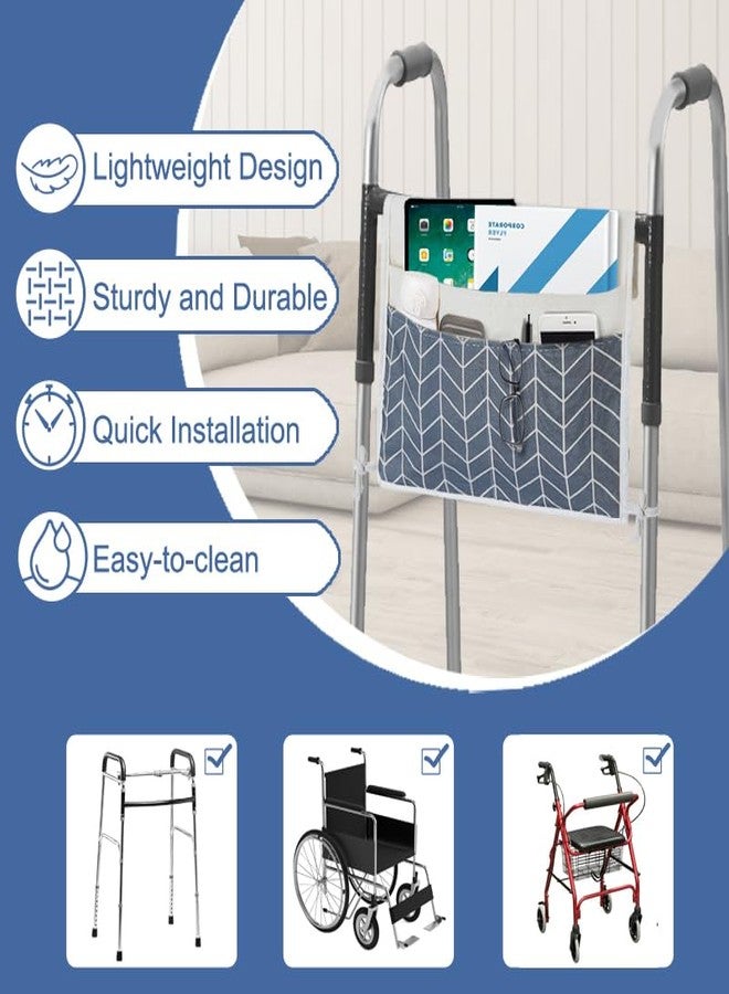 TOGETRUE Walker Bag, Easy Access Walker Storage Basket with 2 Large Pockets, Walker Accessories Bag for Folding Walker, Wheelchairs, Strollers, 13"x14.5" - Image 3