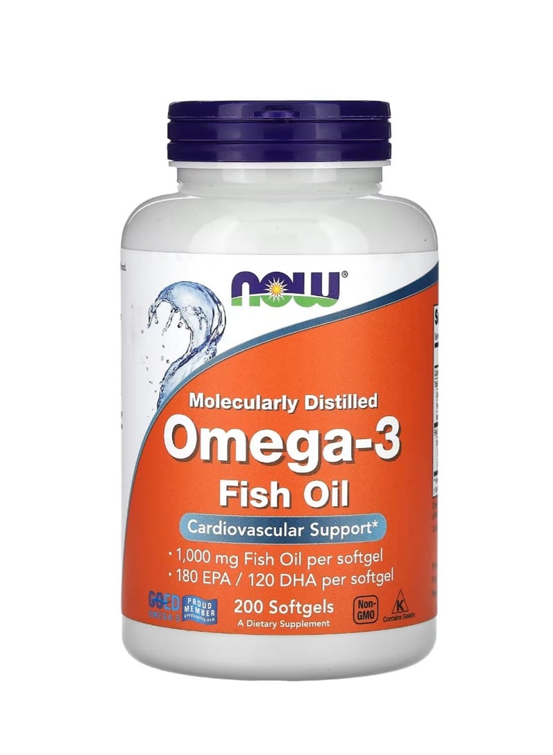 now Omega-3 Fish Oil 200 Softgels - Image 1