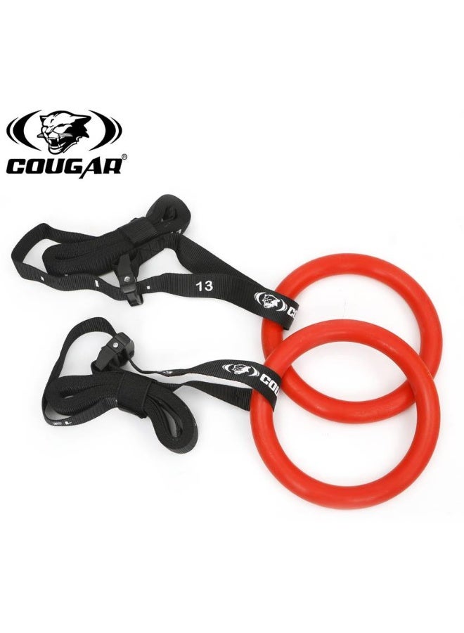Cougar COUGAR Suspension Ring , Gymnastics Suspension Ring with 15 ft Adjustable Buckle Straps Pilates Ring  (Multicolor) - Image 2