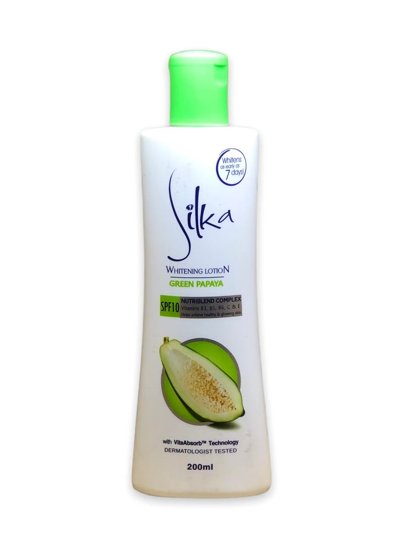 Silka Skin Whitening Green Papaya Lotion 200ml - Image 1