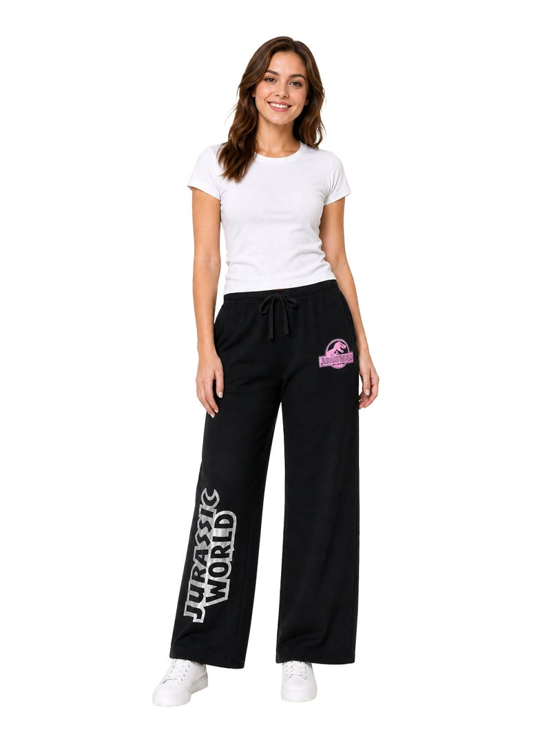 UNIVERSAL Jurassic World Women's Wide Leg Pants | Official Jurassic World Lounge Pants for Women | Drawstring Waist Relaxed Fit Wide Leg Trousers | Casual Comfort Wear - Image 2