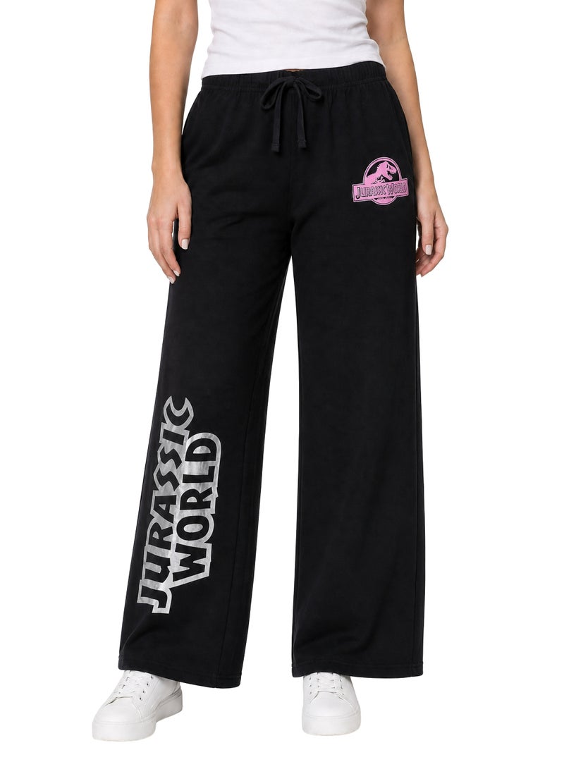UNIVERSAL Jurassic World Women's Wide Leg Pants | Official Jurassic World Lounge Pants for Women | Drawstring Waist Relaxed Fit Wide Leg Trousers | Casual Comfort Wear - Image 1