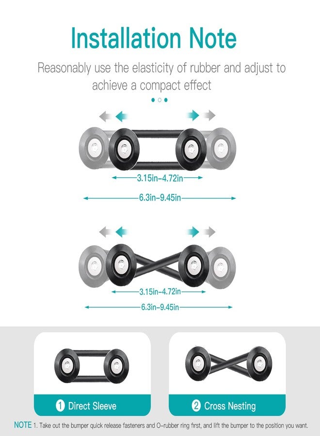 Mellbree Bumper Quick Release, JDM Quick Release Holders Front Rear Bumper Fasteners Trunk Band Fenders clip Kits Compatible for Universal Car Bumper (Black 4 x Release Tabs with 12 x O-Ring Fastener） - Image 2