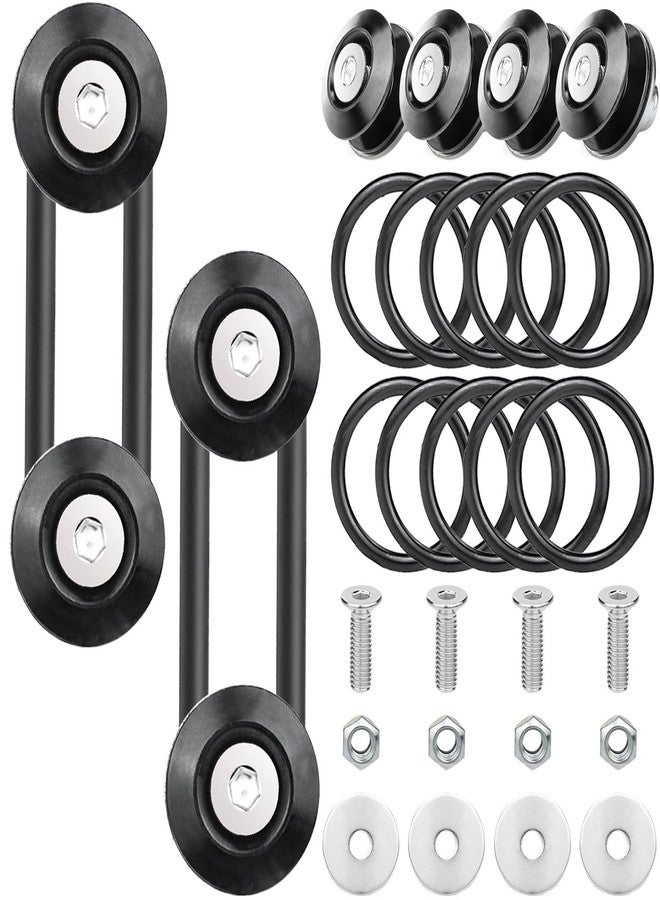 Mellbree Bumper Quick Release, JDM Quick Release Holders Front Rear Bumper Fasteners Trunk Band Fenders clip Kits Compatible for Universal Car Bumper (Black 4 x Release Tabs with 12 x O-Ring Fastener） - Image 1