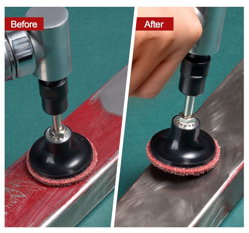 S SATC أقراص صنفرة S SATC 46PCS مقاس 2 إنش رول لوك أقراص تغيير سريع 1 قطعة حامل 1/4 بوصة لأقراص تكييف السطح ناعمة ومتوسطة وخشنة لطحن السطح وصقله وإنهاء البور وازالة الصدأ والدهان - Image 5