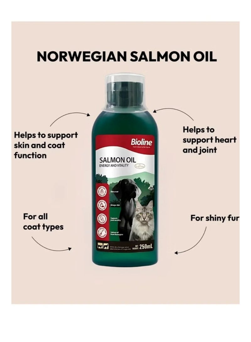 Bioline Norwegian Salmon Oil – Energy & Vitality for Dogs & Cats, 250ml - Image 2