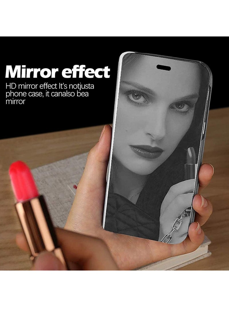 Generic - Cover For Xiaomi 11 Lite 5G Ne Mi 11 Lite 5G 4G Cell Phone Case Clear View Mirror Flip Cover Pu Leather With Kickstand Protective Cover For Xiaomi 11 Lite 5G Ne Xiaomi 11 Lite Silver - Image 1