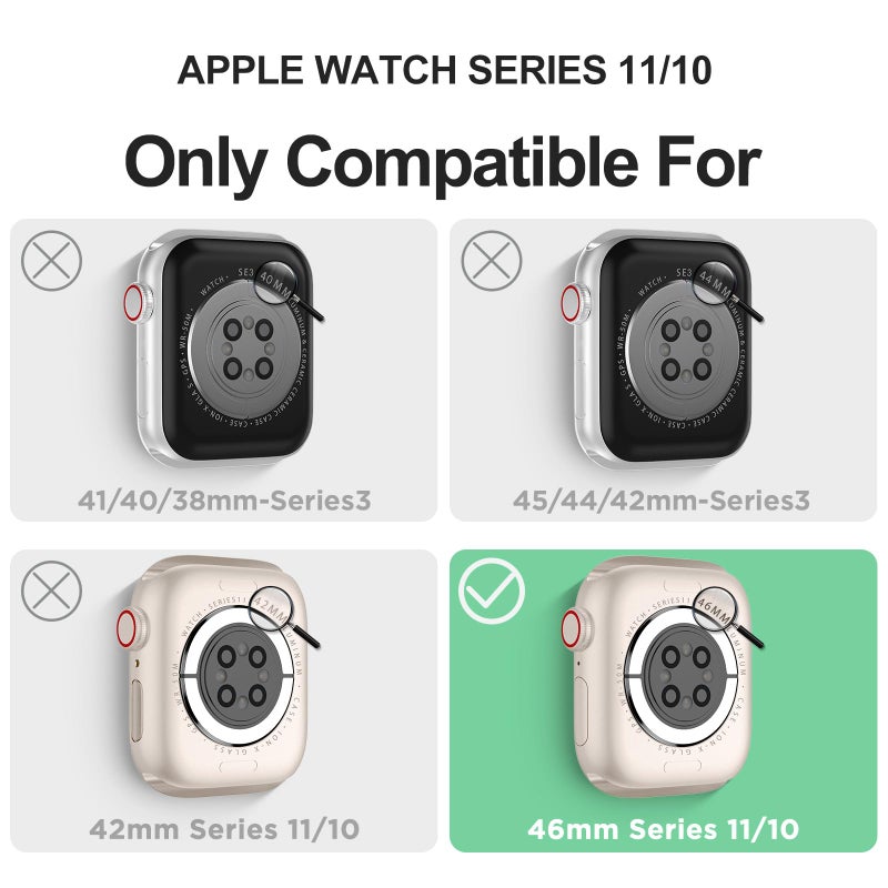 DABAOZA Compatible for Clear Apple Watch Band with Bumper Case 46mm, Women Men Glitter Bling TPU Sport Strap for iWatch SE Ultra 3 2 Series 11 10 9 8 7 6 5 4 3 2 1ï¼ˆGlitterPink,46ï¼‰ - Image 2