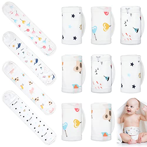 Seematn 8 Pcs Cartoon Cotton Baby Infant Umbilical Cord Belly Bands Belly Protector Baby Belly Button Band Bellies Umbilical Hernia Belt Soft Newborn Navel Belt for 0-12 Months, 4 Styles - Image 1