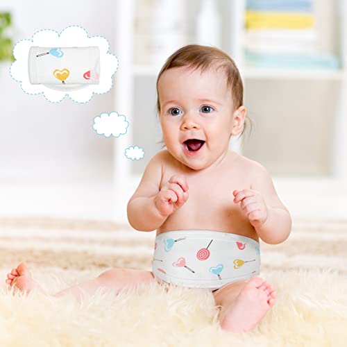 Seematn 8 Pcs Cartoon Cotton Baby Infant Umbilical Cord Belly Bands Belly Protector Baby Belly Button Band Bellies Umbilical Hernia Belt Soft Newborn Navel Belt for 0-12 Months, 4 Styles - Image 4