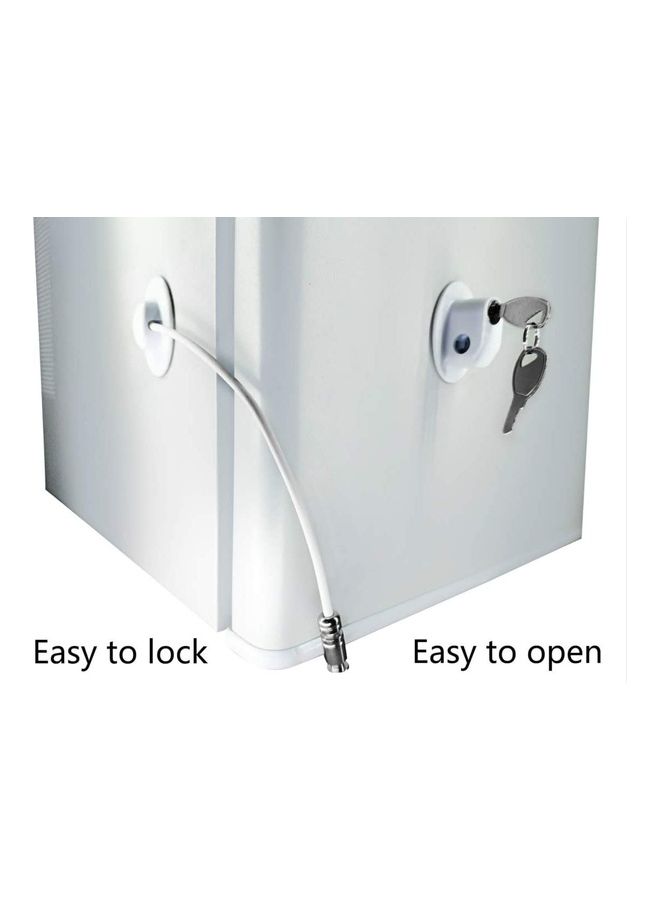 Loquat 3-Piece Refrigerator Lock With 6 Keys White - Image 2