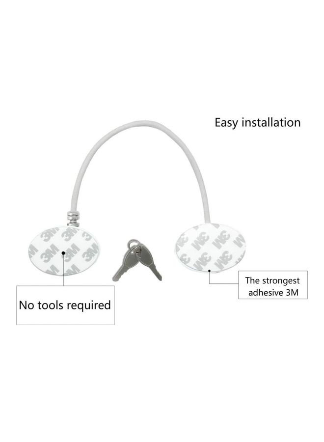 Loquat 3-Piece Refrigerator Lock With 6 Keys White - Image 4