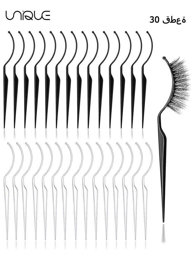 يونيك 30 قطعة الرموش الاصطناعية عرض العصا ، 3D رمش ملحقات نمط محاولة على العصي ، وزرع الرموش المطعمة قضيب تأثير المعرض مساعد حاملي الرموش وهمية اللوازم ، أسود وواضح - Image 1