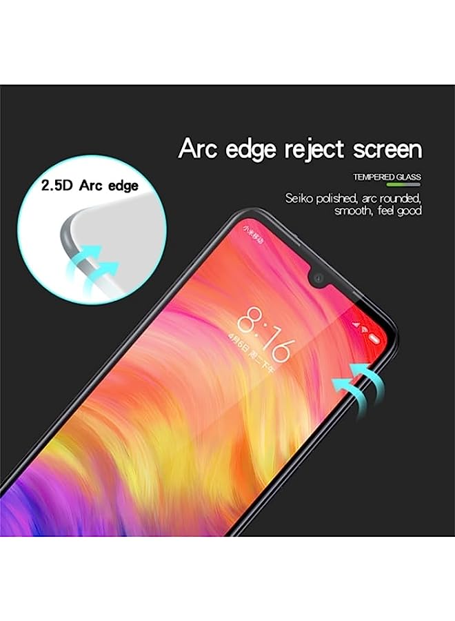 MOFI Tempered Glass Screen Protector Compatible MOFI 9H 2.5D Full Screen Tempered Glass Film for Xiaomi Redmi Note 7 Black - Image 2