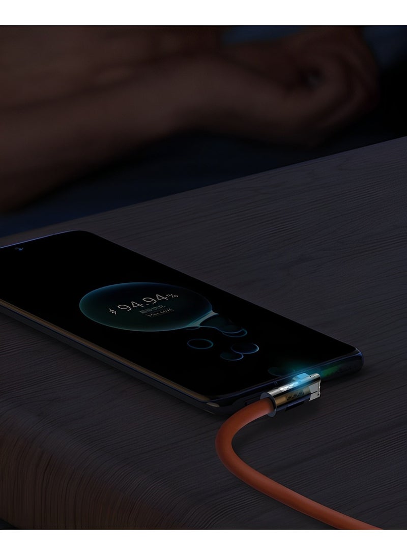 ريوكل كابل شاحن iPhone سريع الشحن يدور 180 درجة كابل شاحن Lightning طويل سلك شحن سريع لأجهزة Android وType-C وIOS - Image 4