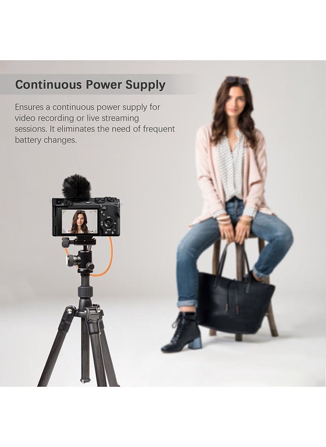 ZGCINE PD-FZ100 Type-C to NP-FZ100 Dummy Battery with Braided Wire DC Coupler Accessory for Sony A7R V/A7 IV/A7S III/A7R IV/A7R III/A7 III/A7C/A7CR/A7C II/A6600/A6700/FX3/FX30/ZV-E1/A1/A9/A9II Camera