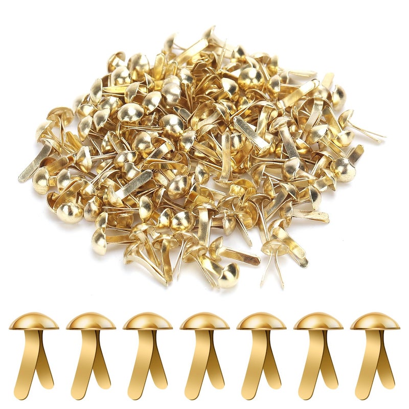 XIHIRCD 150pcs Paper Clips for Crafts, 0.17x0.31in Shiny Smooth Round Head Split Pins for Paper Crafts Brads Paper Fasteners for Scrapbooks Brass Fasteners for Cards Photo Walls Kids Craft (Gold) - Image 1