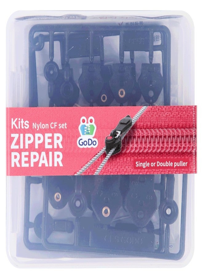 GODO Nylon Zipper Slider Repair Replacement Kits - ZipperSize 5 6 8 9 10 12 Single or Double Sided Slider Available - Image 1