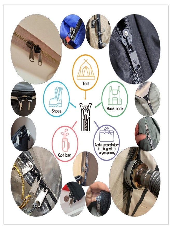 GODO Nylon Zipper Slider Repair Replacement Kits - ZipperSize 5 6 8 9 10 12 Single or Double Sided Slider Available - Image 5