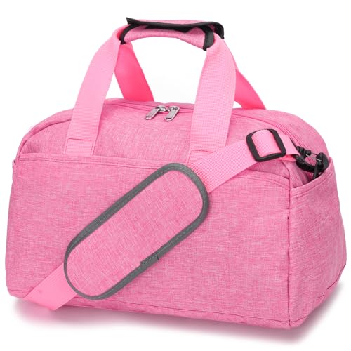 Ineetatu 14 inch Small Gym Bag for Women & Men, Mini Duffel Bag for Travel Sports Lightweight Carry On Bag (Rose) - Image 1
