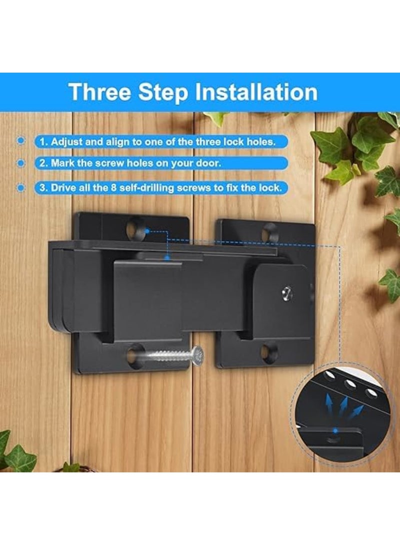 SYOSI Flip Gate Latch Lock with Padlock Hole, 4mm Heavy Duty Aluminum Alloy Adjustable Door Latch for Sliding and Swing Open Door, Outdoor Gate, Wooden Fence, Barn Door, Shed, Garage, Yard (7.5) - Image 4