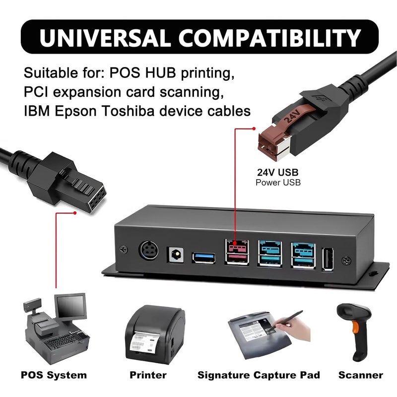 Barcode Scanner Cable, USB Printer Cord for POS Terminals PCI Expansion Card Scanners, with PVC Material Plug and Play, Lightweight Portable for Warehouses - Image 3