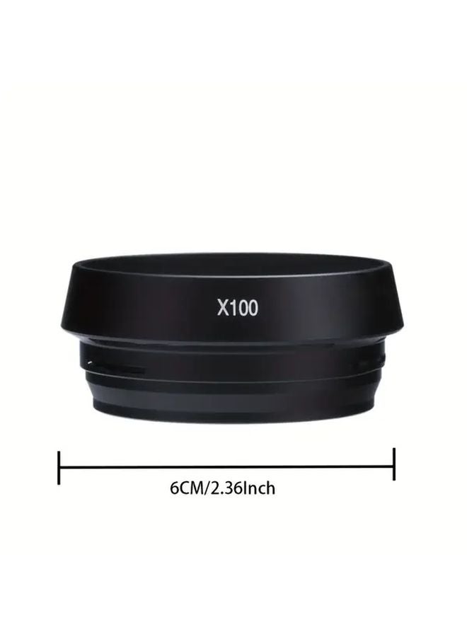 Black Aluminum Alloy Lens Hood Adapter Set for Fujifilm X100V X70 X100S X100T - Image 3
