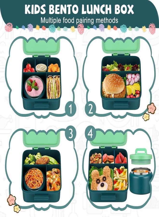 MAISON HUIS Bento Lunch Box with 8oz Soup Thermo, 5-Compartment Leak-Proof Container, Thermo Hot Food Jar and Insulated Lunch Bag, BPA Free,Travel, School (Gray) - Image 5