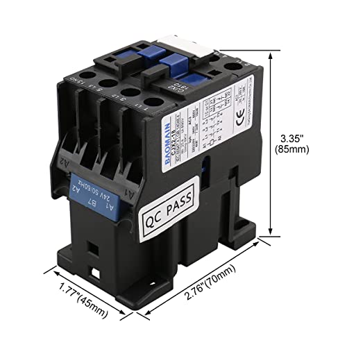 Baomain 3-Pole AC Contactor CJX2-1810 – 24VAC Coil, 3NO+1NO Auxiliary, 660V 3-Phase, DIN Rail Mount - Image 3