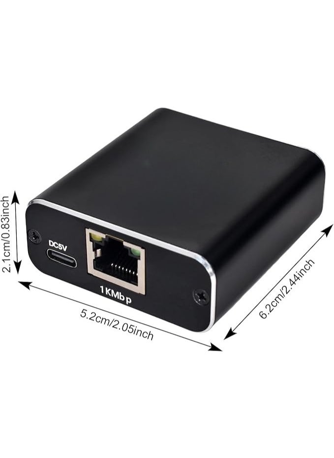 Generic 1 to 2 Gigabit LAN Network Splitter – Dual Port RJ45 Ethernet Adapter with Type-C Power for PC, Router, Digital TV, Switch Hub  - Image 1