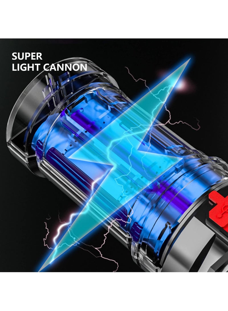 فلاش لايت LED سوبر برايت ، فلاش لايت خارجي عالي التحمل مع 4 وضائف و 5 شمعات، للطوارئ، التخييم، المشي، المغامرة، الصيد، مقاوم للماء IPX4، سعة كبيرة قابلة للشحن - Image 5