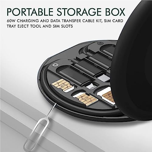 Like Star® All in One 60W USB Fast Charging Travel Data Cable Set Type C, Lightening and Micro USB Port Inbuilt Mobile Stand Compatible with iPhone, iPad, Samsung, RealMe & All Other Android Phones - Image 3