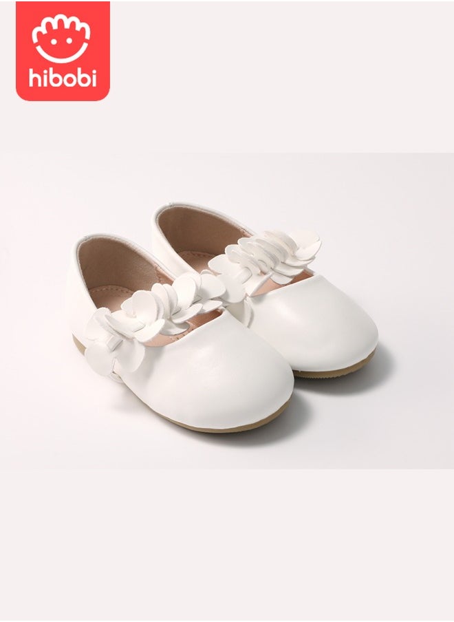 hibobi - Magic Tape Strap Flower Decor Simple Princess Style Comfortable Flat Shoes - Image 1