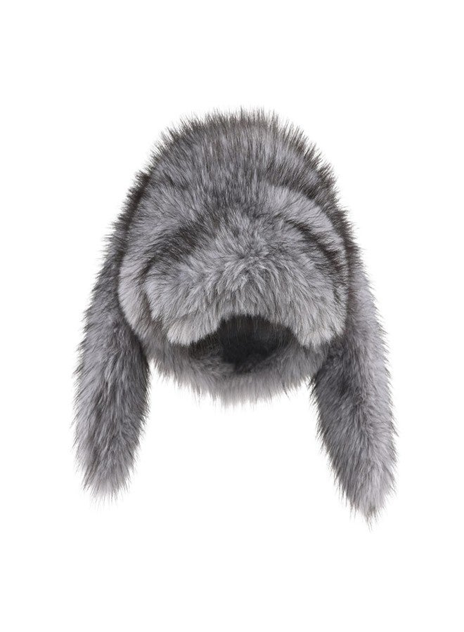 MioCloth Faux Fur Bunny Ears Baseball Hat Plush Thermal Visor Cap Fluffy Rabbit Hat Winter Y2k Costume Accessory for Women - Image 2