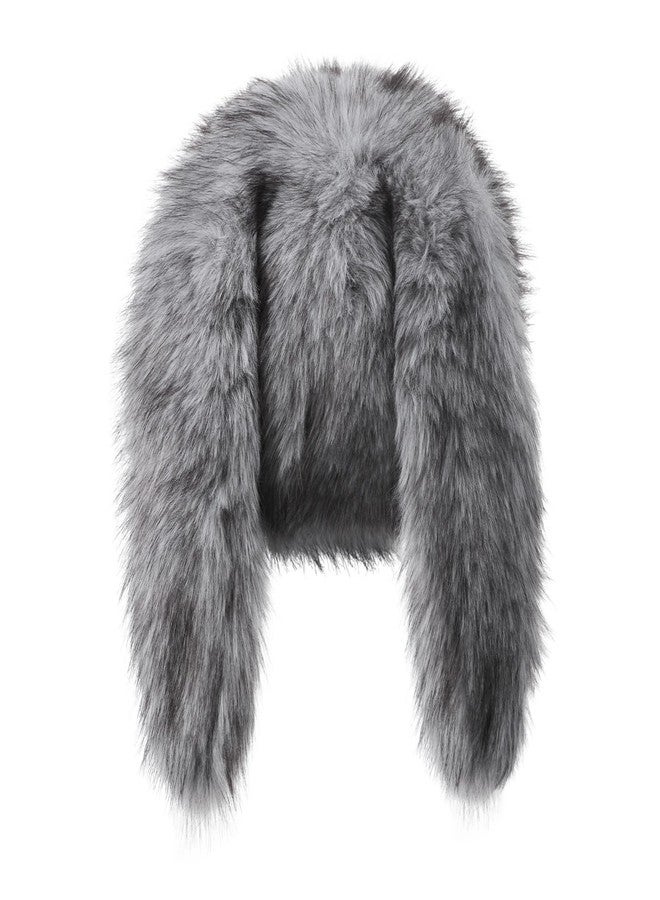 MioCloth Faux Fur Bunny Ears Baseball Hat Plush Thermal Visor Cap Fluffy Rabbit Hat Winter Y2k Costume Accessory for Women - Image 3