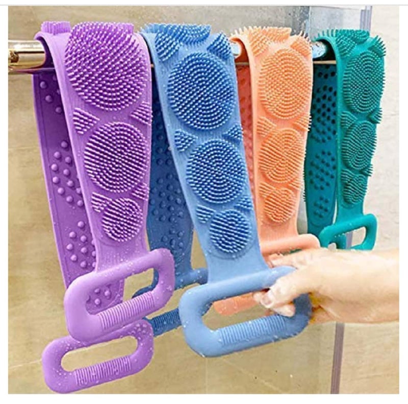 Winberg Winberg Bath Belt Silicon Scurb Sponge Shower Bath Belt Multi colour BeltBath001  - Image 4
