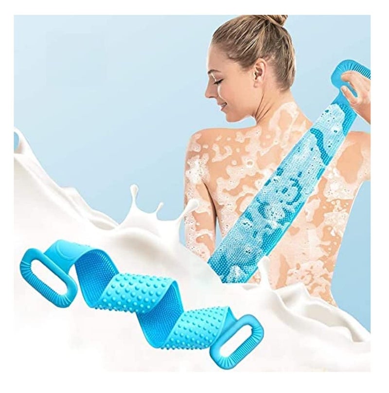 Winberg Winberg Bath Belt Silicon Scurb Sponge Shower Bath Belt Multi colour BeltBath001  - Image 1