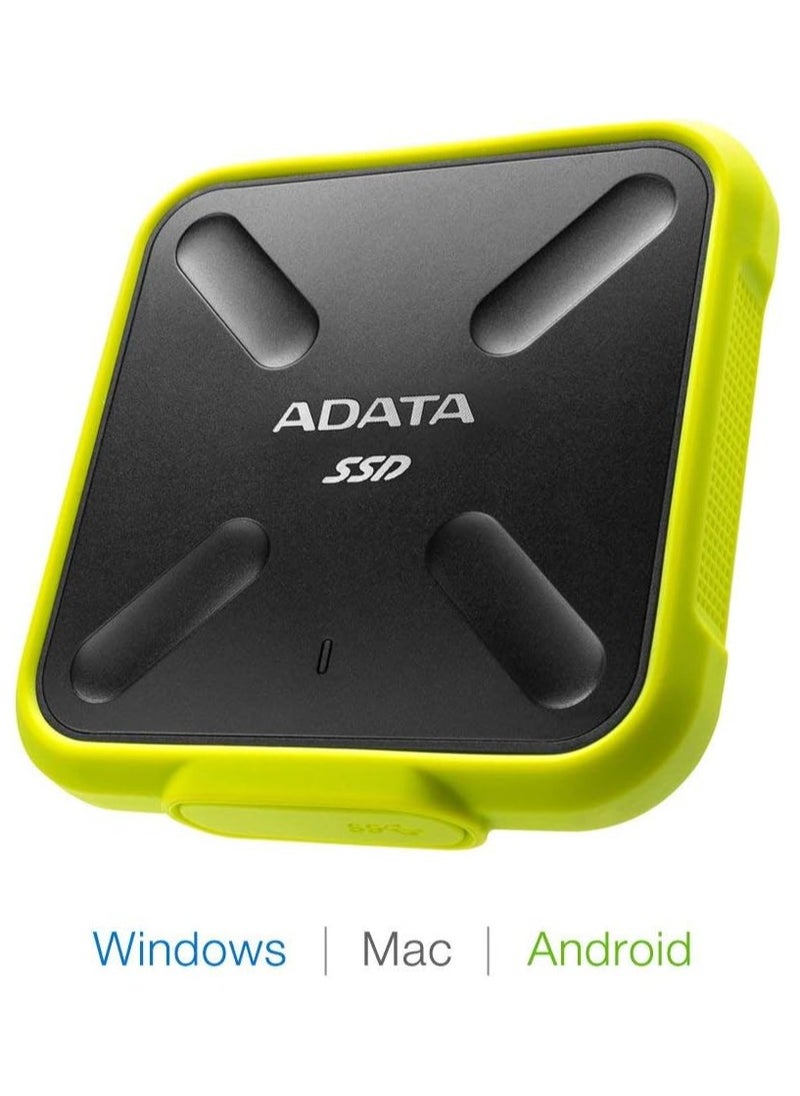أداتا أداتا SD700 هارد ديسك محمول SSD، بسعة 256 جيجابايت، ASD700-256GU31-CYL، أسود × أصفر-  - Image 2