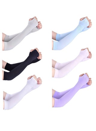 6 pairs uv protection cooling arm sleeves for women men, sunblock protective long arm cover warmer - pzsku/ZE80106FE08570692C2A5Z/45/_/1730043467/7c538c92-6c1a-4f1a-b656-4979b2111f73