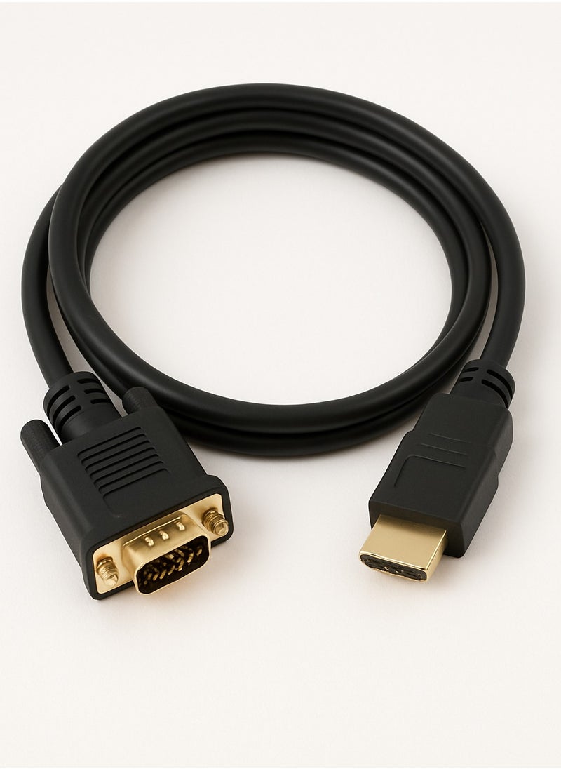 فوجيشكا العربي: كابل HDMI إلى VGA بطول 3 متر – موصل ذكر إلى ذكر لتوصيل مشغلات الفيديو بالتلفاز أو البروجيكتور  - Image 1