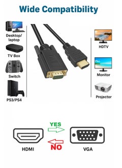 FUJISHKA HDMI to VGA Cable, Male to Male 3M Video Adapter for HD Player to HDTV, Projector  - Image 4