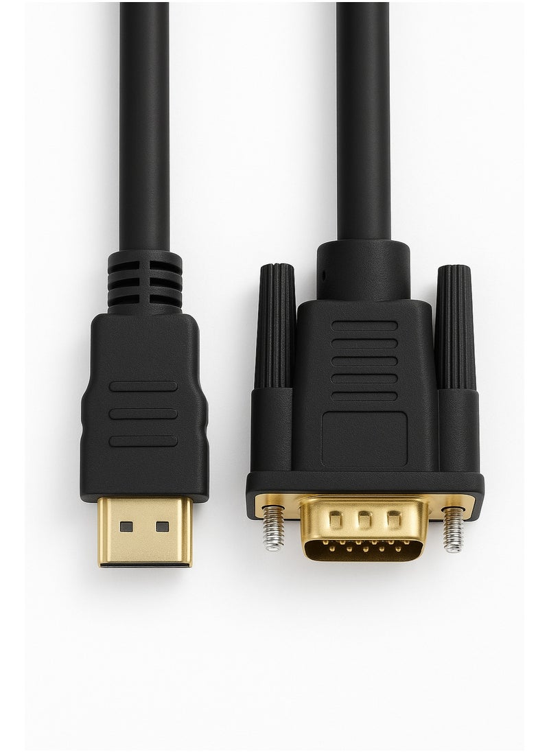 فوجيشكا العربي: كابل HDMI إلى VGA بطول 3 متر – موصل ذكر إلى ذكر لتوصيل مشغلات الفيديو بالتلفاز أو البروجيكتور  - Image 3