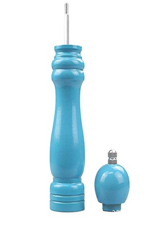 CherryBox Wooden Salt and Pepper Grinder - Mixer Mill Shaker Sprinkler - Steel Blades Crusher - Spice Storage (1 Pcs) (Blue - 6 Inch) - Image 4